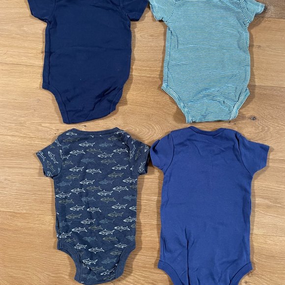 Set of 4 boy's baby bodysuits, blue - Picture 6 of 8